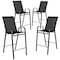 Flash Furniture 4PK Black Outdoor Barstools with Flex Material 4-JJ-092H-GG - alternate 2